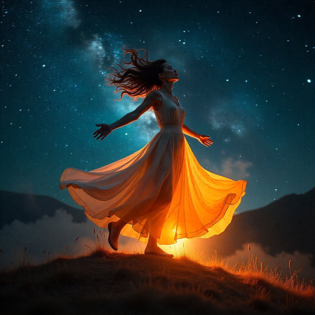 A picture of a pure soul dancing in joy