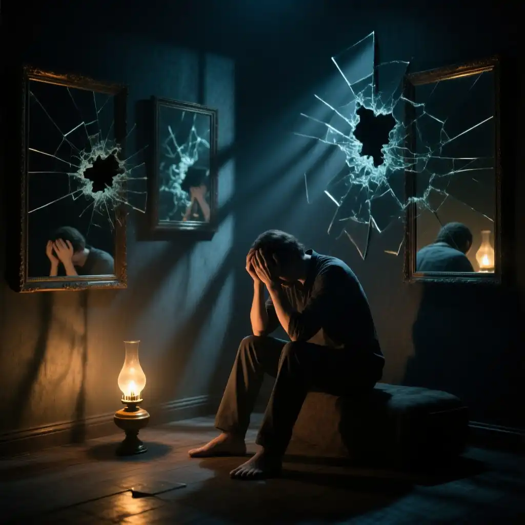 How  Believing in Gaslighting Can Destroy Your Mental Health. In the picture a man's health is destroyed .